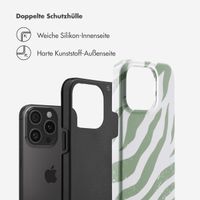 Selencia Vivid Back Cover Apple iPhone 15 Pro - Colorful Zebra Sage Green