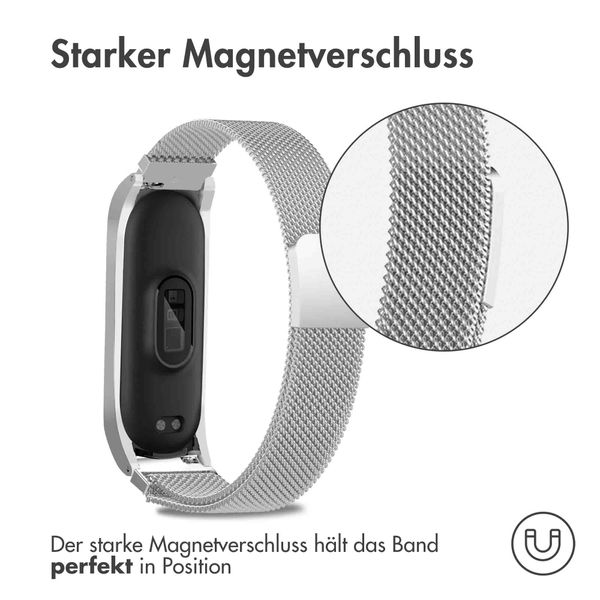imoshion Magnetisches Milanaise Armband für das  Xiaomi Mi Band 5 / 6 - Silber