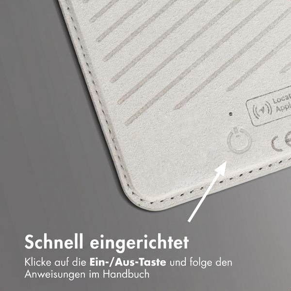 Accezz Magnetische Leder-Wallet mit Standfunktion - Geeignet für Apple Find My - Light Grey