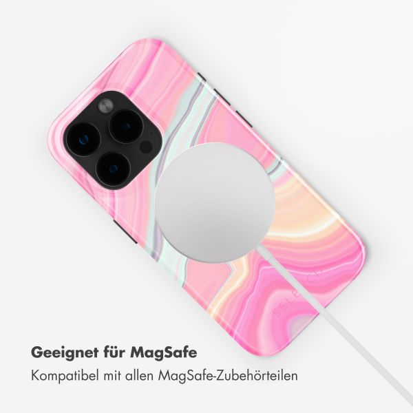 Selencia Vivid Tough Back Cover mit MagSafe für das iPhone 15 Pro - Pastel Lipstick Marble