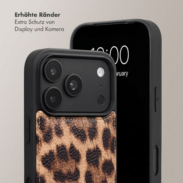Selencia Nova HandyHülle mit Kordel und Kartenhalter Apple iPhone 18 Pro / 17 Pro - Leopard