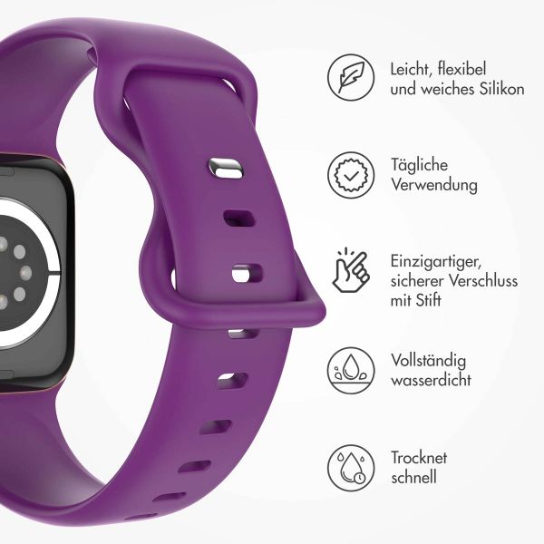 imoshion Silikonband⁺ für die Apple Watch Series 1 bis 9 / SE (38/40/41 mm) | Series 10 (42 mm) - Purple - Größe S/M