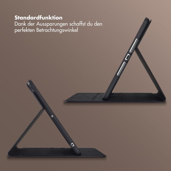 Selencia Riva Klapphülle Apple iPad 9 (2021) 10.2 Zoll / iPad 8 (2020) 10.2 Zoll / iPad 7 (2019) 10.2 Zoll - Schwarz