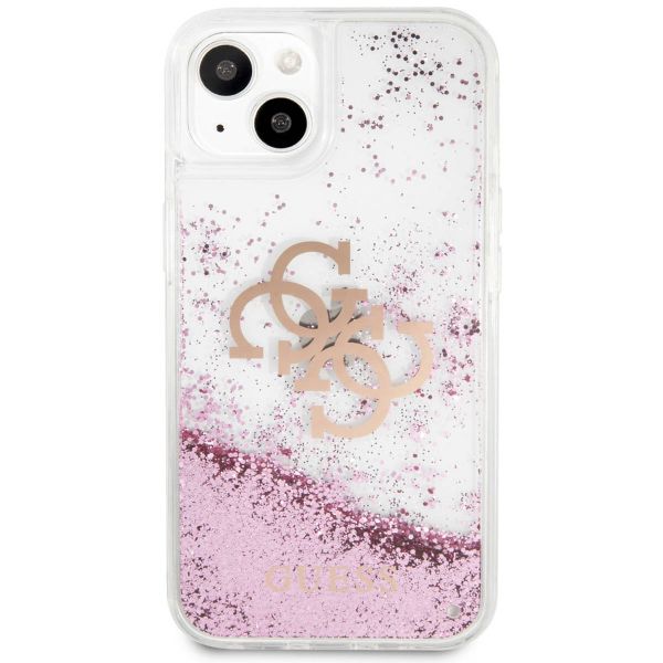 Guess 4G Logo Liquid Glitter Back Cover für das iPhone 13 - Pink