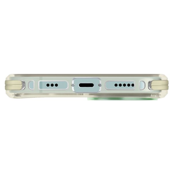 Uniq Combat Duo MagSafe Back Cover für das iPhone 15 - Mint (Sea Green/ Soft Yellow)