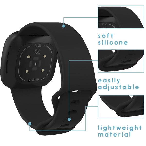 imoshion Silikonband für das  Fitbit Versa 4/ 3 / Sense (2) - Schwarz