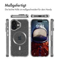 imoshion Glitzer Back Cover mit MagSafe für das iPhone 16 - Silber