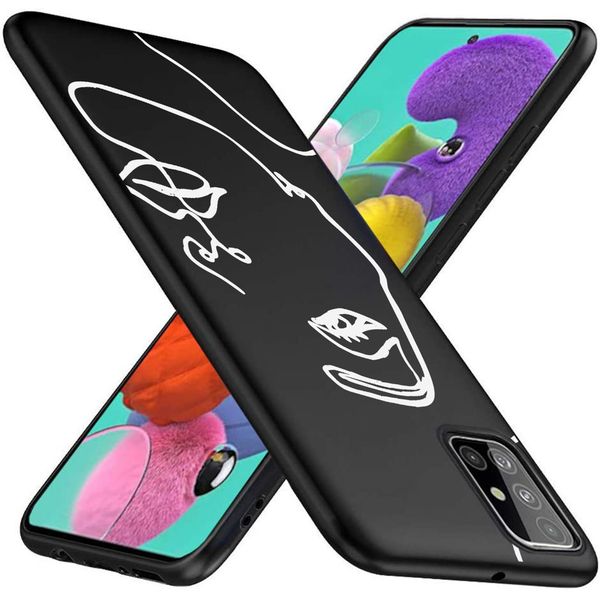 imoshion Design Hülle Samsung Galaxy A51 - Abstraktes Gesicht - Weiß