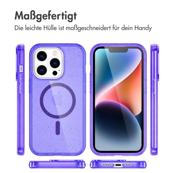 imoshion Sparkle Back Cover mit MagSafe für das Apple iPhone 14 Pro Max - Glitzer Violett