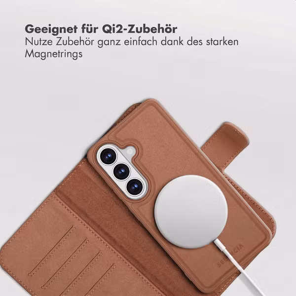 Selencia Olyn Abnehmbare Bookcase mit MagSafe Samsung Galaxy S26 - Braun