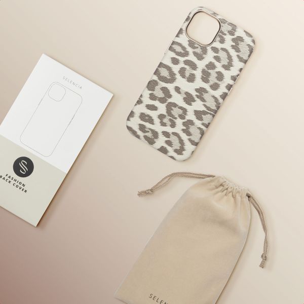 Selencia Sabi Backcover Leopardenmuster mit MagSafe Apple iPhone 13 - Soft Ivory