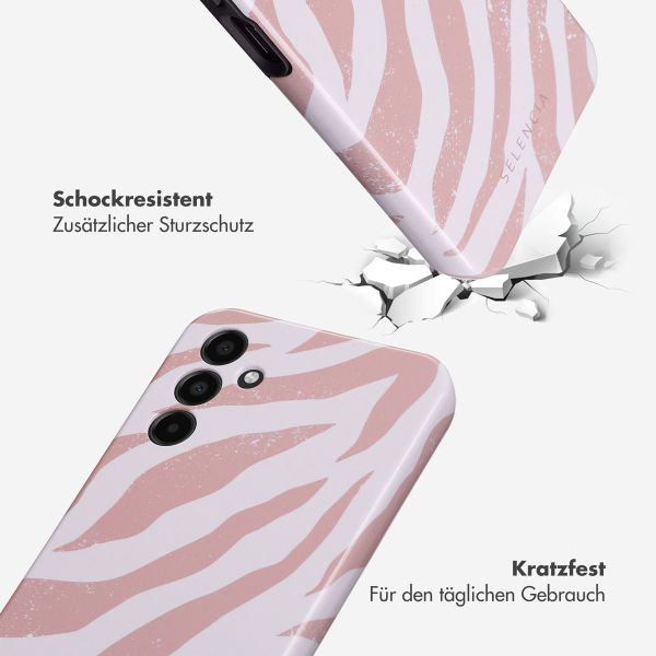 Selencia Vivid Tough Back Cover für das Samsung Galaxy A15 (5G/4G) - Colorful Zebra Old Pink