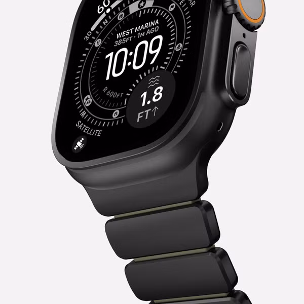 Nomad Stratos Armband für Apple Watch | 44/45/46/49 mm - Forest Green / Black Titanium