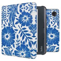 imoshion Design Slim Hard Case Sleepcover mit Stand für das Kobo Libra Colour / Tolino Vision Color - Flower Tile