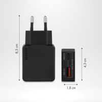 Accezz Ultra Slim GaN Ladegerät - USB-C + USB-A - 45 W - Schwarz