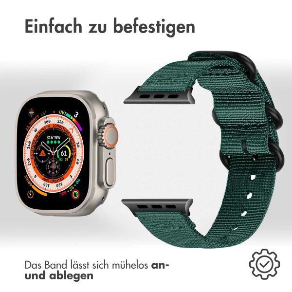 imoshion Nylonarmband für das Apple Watch Series 1-10 / SE / Ultra (2) - 42/44/45/46/49 mm - Dunkelgrün