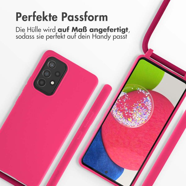 imoshion Silikonhülle mit Band für das Samsung Galaxy A53 - Rosa fluoreszierend