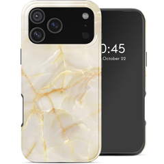 Selencia Vivid Rückabdeckung mit MagSafe Apple iPhone 17 Pro Max - Golden Beige Marble