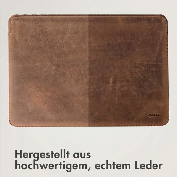 Accezz Leather Laptop Hülle Apple MacBook 13 Zoll - Laptop Sleeve - Cognac