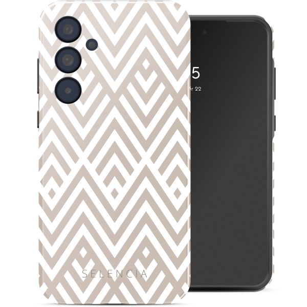 Selencia Vivid Tough Back Cover für das Samsung Galaxy A35 - Beige Zigzag