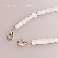 Selencia Handgelenkband mit Natursteinen - Pearl White