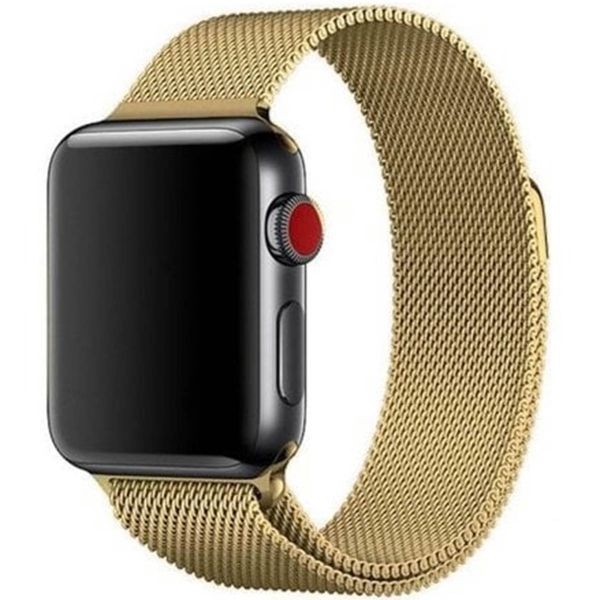 WiWu Milanaise-Armband für die Apple Watch Series 1 bis 10 / SE / Ultra (2) (44/45/46/49 mm) - Gold