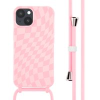 imoshion Silikonhülle design mit Band für das iPhone 14 - Retro Pink