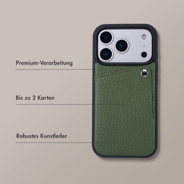Selencia Riva Back Cover mit Kartenfach Apple iPhone 17 Pro - Sage Green