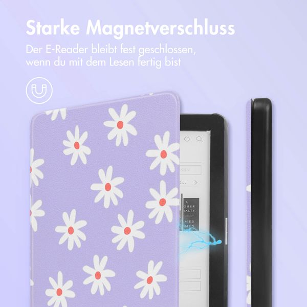 imoshion Design Slim Hard Case Klapphülle Kobo Clara HD - Flowers Distance