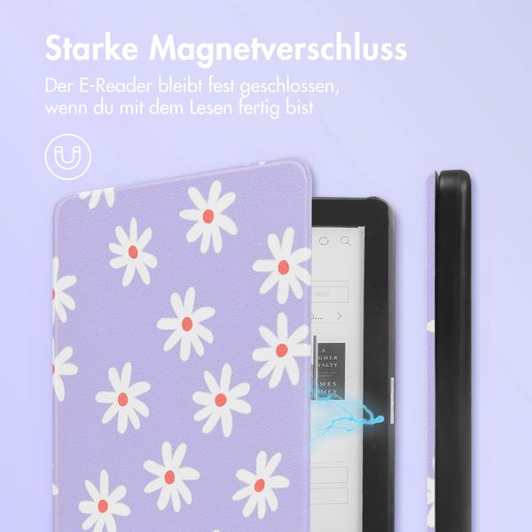 imoshion Design Slim Hard Case Sleepcover für das Kobo Clara HD - Flowers Distance