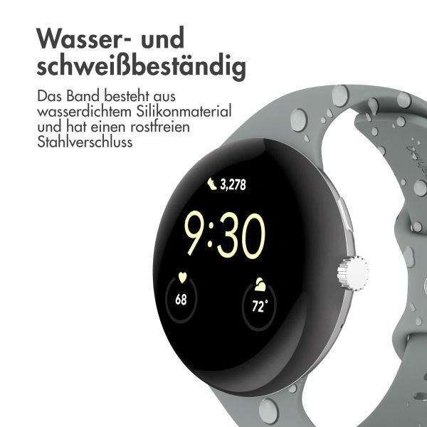 imoshion Silikon-Armband⁺ für  Google Pixel Watch 3 / 4 (45 mm) - Größe L - Grau
