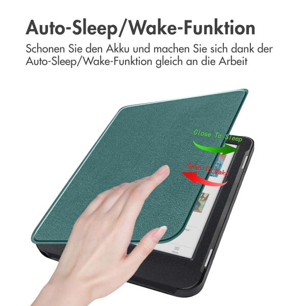 imoshion Slim Hard Case Sleepcover für das Kobo Clara Colour / Clara BW / Tolino Shine 5 / Shine color - Dunkelgrün