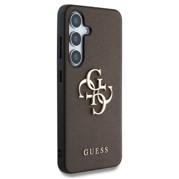 Guess 4G Metal Logo Saffiano Backcover Samsung Galaxy S25 Plus - Braun