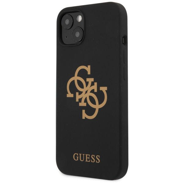 Guess 4G Logo Silicone Back Cover für das iPhone 13 Mini - Schwarz