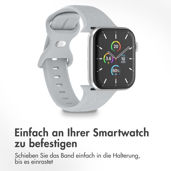 imoshion Graviertes Silikonarmband für die Apple Watch Series 1-10 / SE / Ultra (2) (44/45/46/49 mm) - Grau