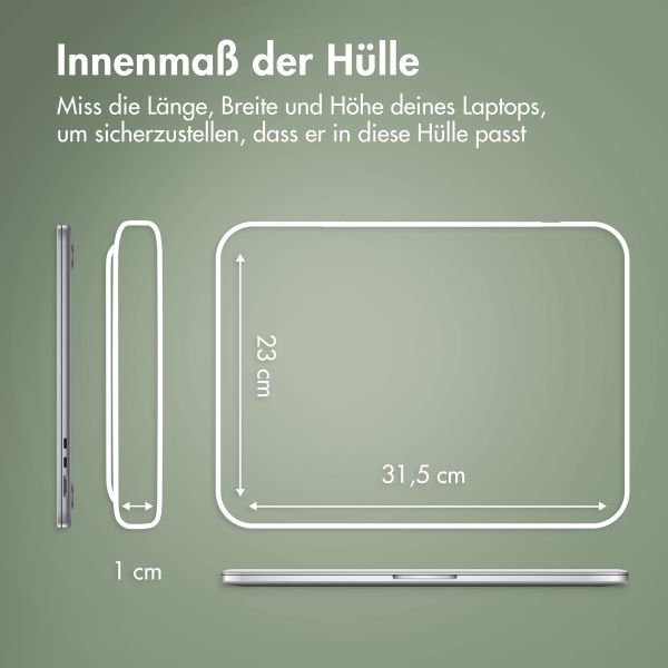Accezz Leather Laptop Hülle Apple MacBook 13 Zoll - Laptop Sleeve - Schwarz