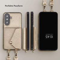 Selencia Sera HandyHülle mit Kordel und Umschlag-Kartenhalter Samsung Galaxy A37 (5G) - Champagne