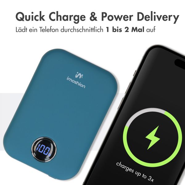 imoshion MagSafe Powerbank - 10.000 mAh - Kabellose Powerbank - Blau