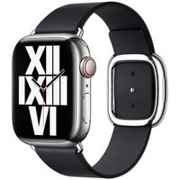 Apple Leather Band Modern Buckle für das  Apple Watch Series 1 t/m 9 / SE (38/40/41 mm) | Series 10 / 11 (42 mm) - Größe M - Midnight