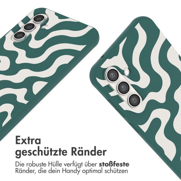 imoshion Silikonhülle design mit Band für das Samsung Galaxy S23 FE - Petrol Green Groovy