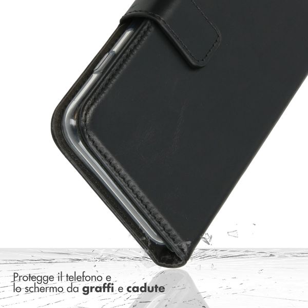 Echtleder Klapphülle Samsung Galaxy S21 - Schwarz