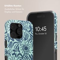 Selencia Vivid Tough Back Cover mit MagSafe für das iPhone 16 Pro - Tropical Vibes Light Blue