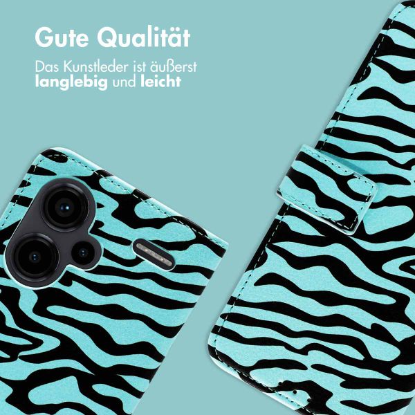 imoshion Design Klapphülle Xiaomi Redmi Note 13 Pro Plus (5G) - Black Blue Stripes