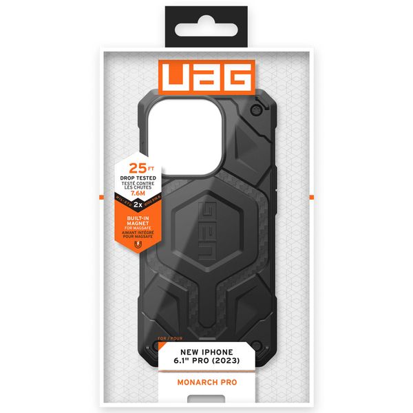 UAG Monarch Pro Backcover Apple iPhone 15 Pro - Carbon Fiber