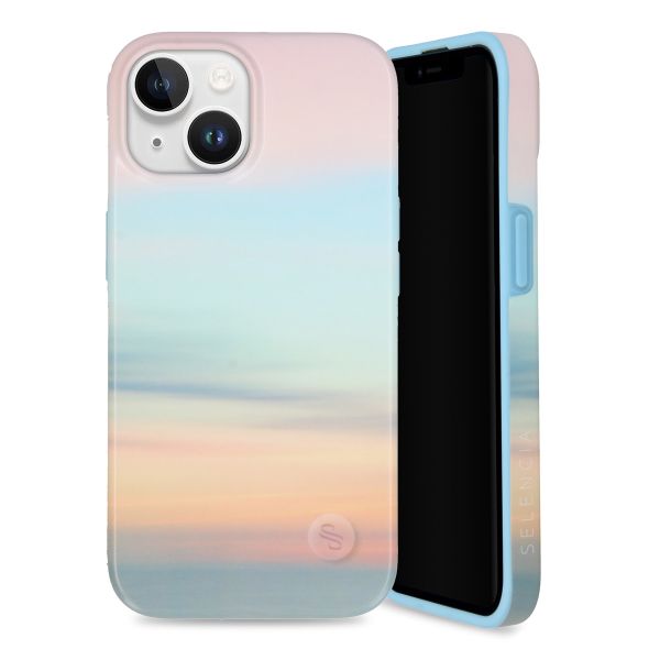 Selencia Aurora Fashion Back Case für das iPhone 15 - Strapazierfähige Hülle - 100% recycelt - Sky Sunset Multicolor