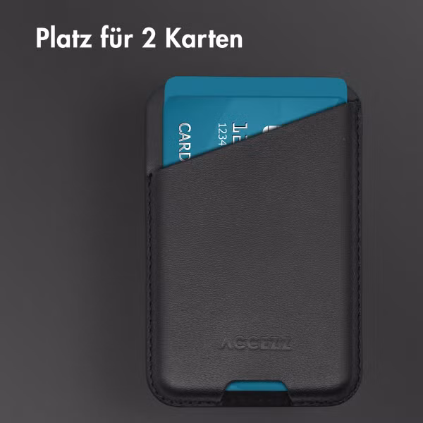 Accezz Lederkartenhalter - Geeignet für MagSafe und Qi2 - Onyx Black