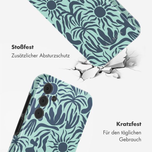 Selencia Vivid Tough Back Cover für das Samsung Galaxy A15 - Tropical Vibes Light Blue