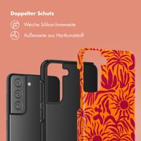 Selencia Vivid Tough Back Cover für das Samsung Galaxy S21 FE - Tropical Vibes Apricot