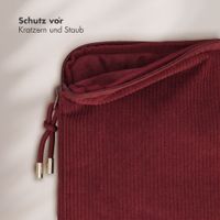 Selencia Cord Laptop Hülle 15-16 Zoll - Laptop Sleeve - Deep Burgundy
