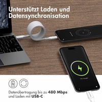 imoshion Magnetisches geflochtenes Kabel – USB-A auf Lightning – 1 Meter – Weiß